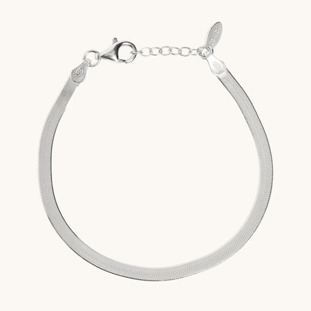 Flat Snake Chain Bracelet Silver